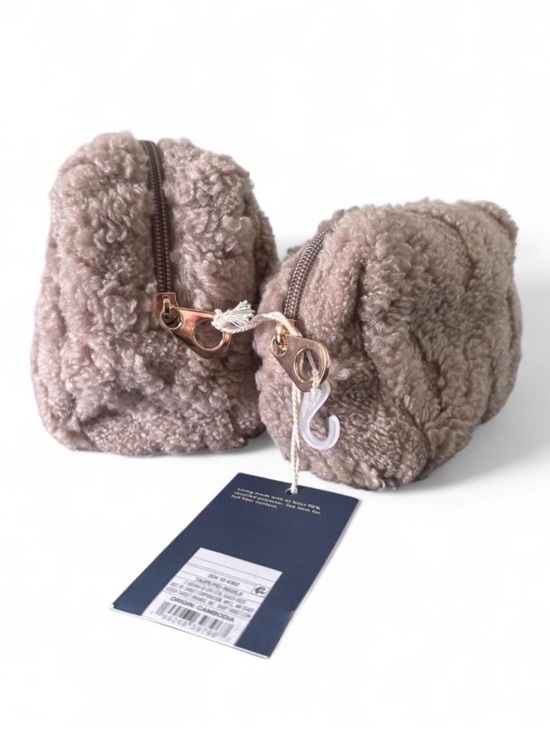 Universal Thread Handbags - Universal Thread Beige Fa Teddy Travel Pouches - Set of 2